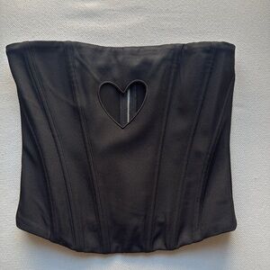 White Fox Boutique Black Heart Cutout Crop Top